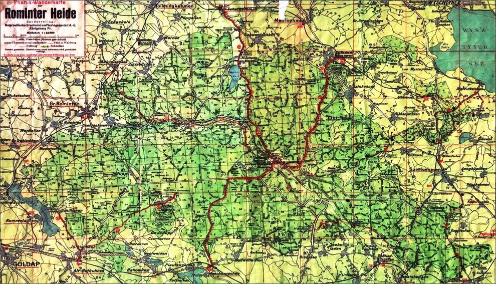 Карта Роминтской пущи