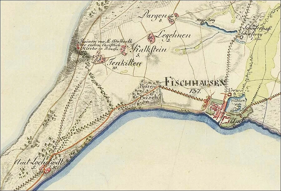 Tenkitten on an 18th-century map