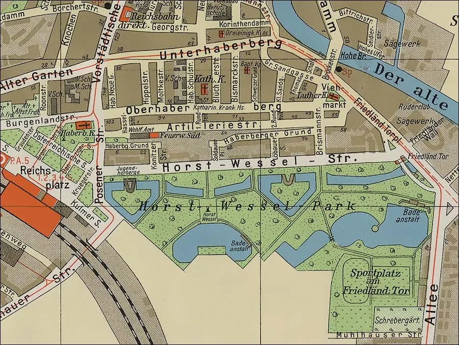 Haberbergas Karaliaučiaus žemėlapyje (1938)