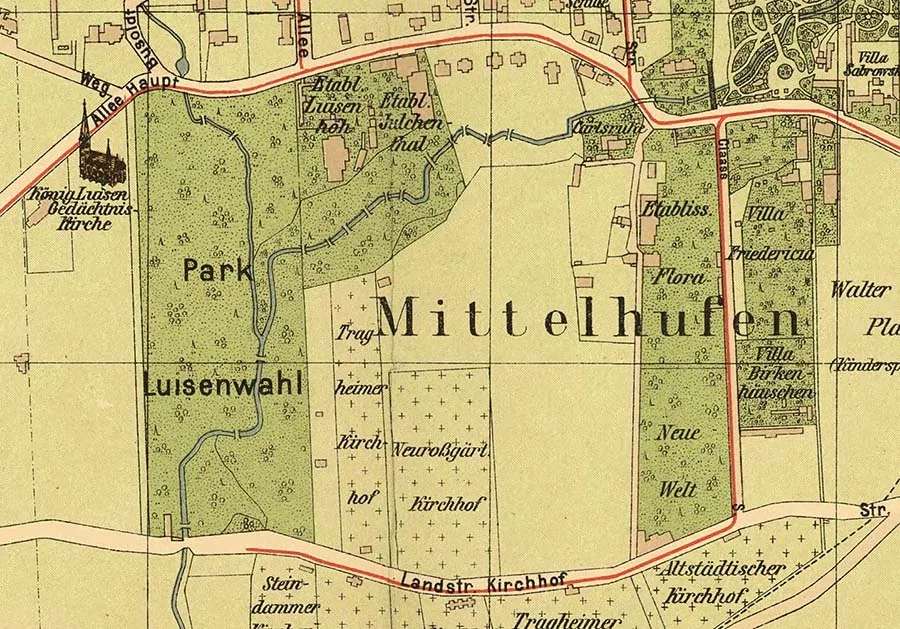Luisenwahl on a map of Hufen