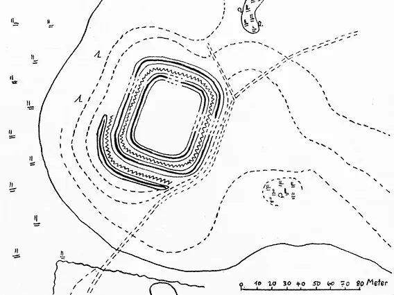 Plan des prußischen Burgwalls Ziegenberg