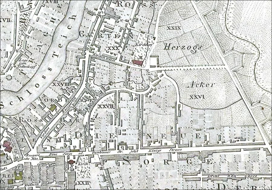 Нойе Зорге на карте 1809 года