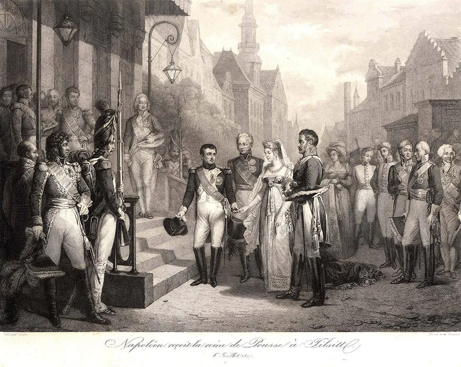 Napoleon, the Prussian royal couple and Alexander I in Tilsit