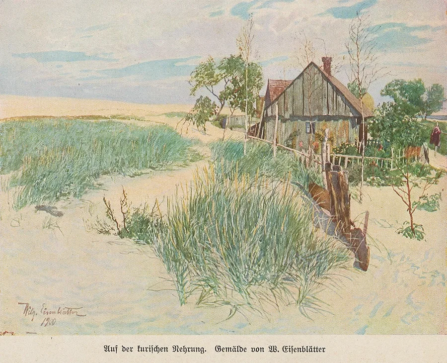 „Auf der Kurischen Nehrung“. Aquarell von Wilhelm Eisenblätter (1866–1934).