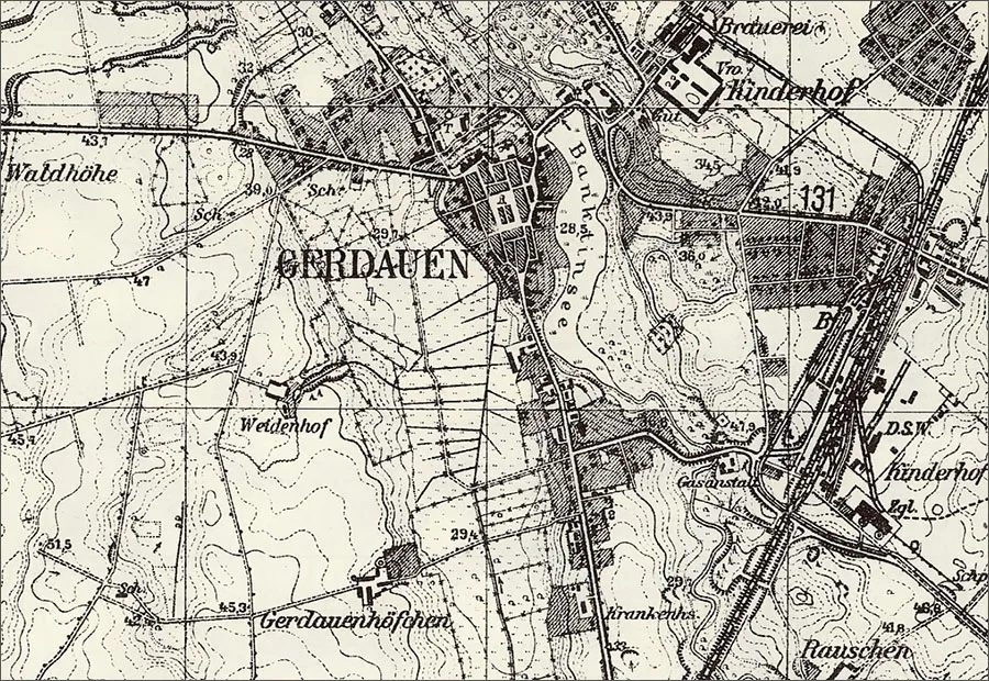 Gerdauen on the map