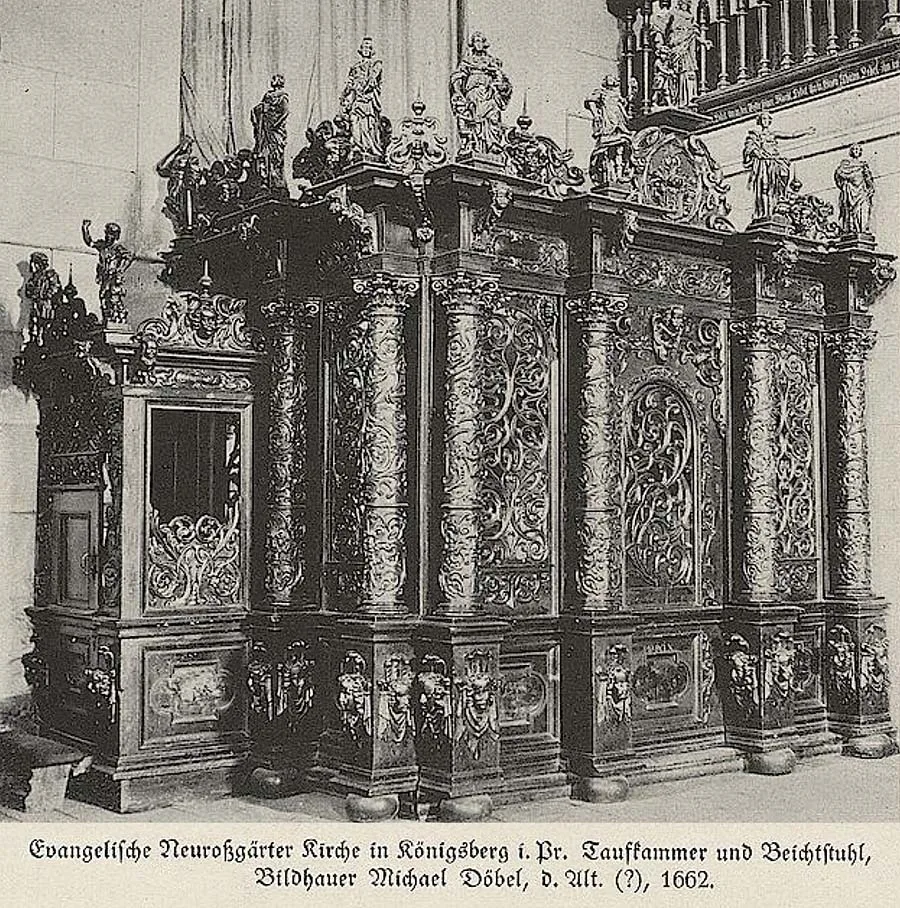 Taufkammer und Beichtstuhl