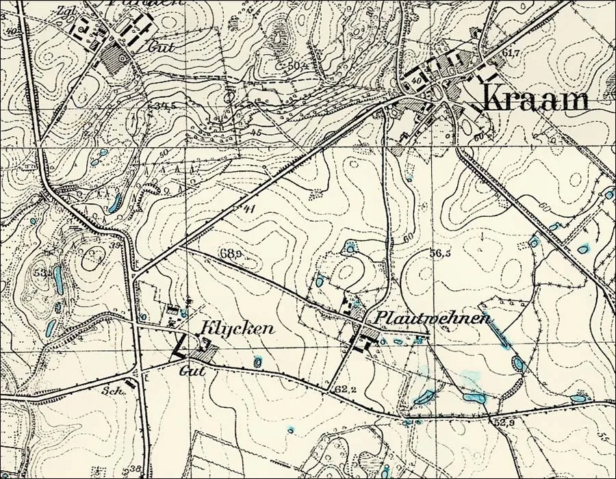Кликкен на карте 1938 года