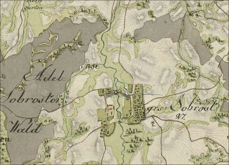 Гросс Зоброст на карте 1796 года