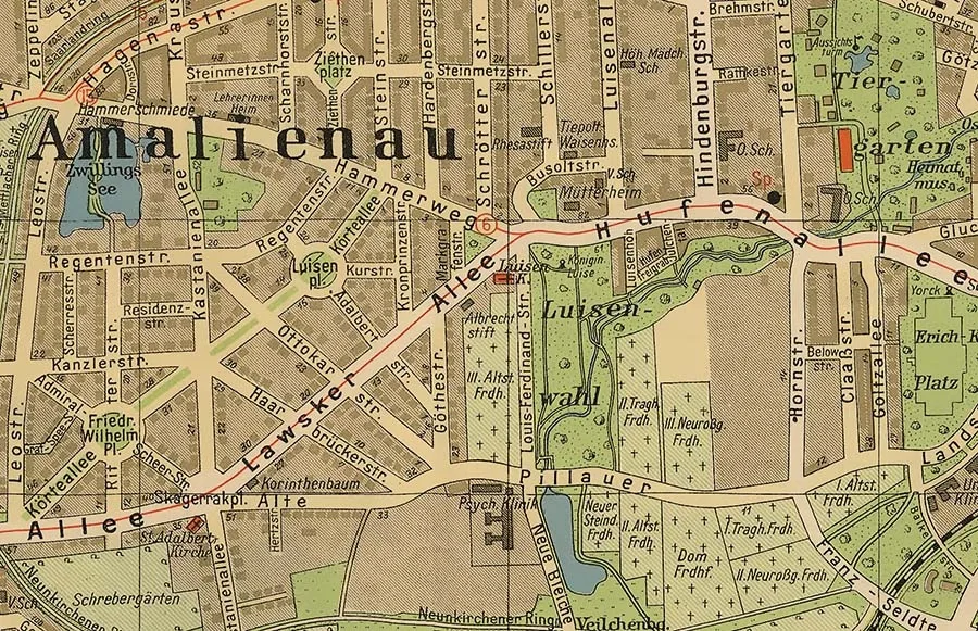 Luisenwahl on a map of Amalienau