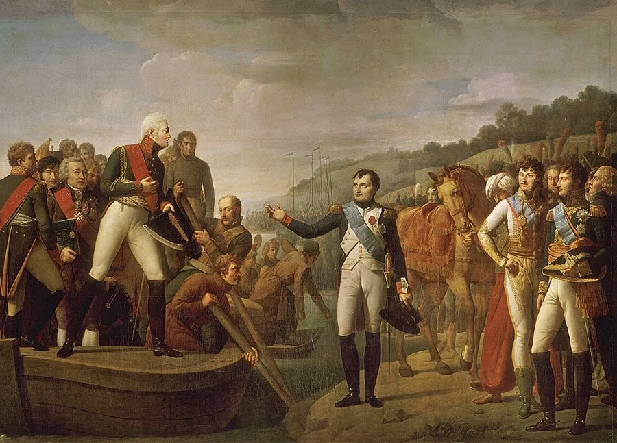 Napoleon empfängt Alexander I. in Tilsit