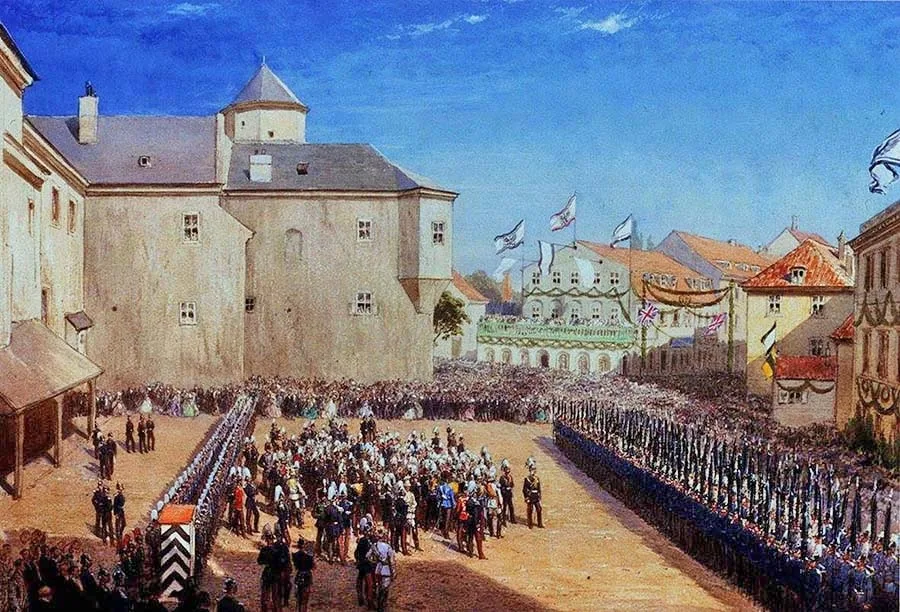 Ceremonial parade on Castle Square