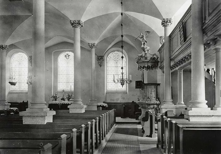 Nave of the church in the Pillau Citadel