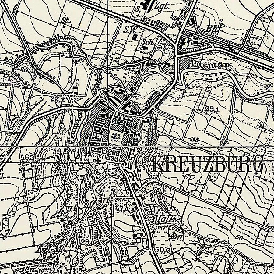 Mapa Kreuzburga