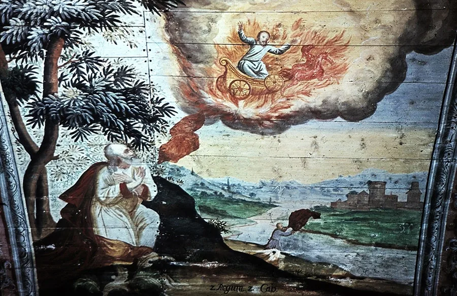 Detail of the ceiling painting in Tapiau Church.