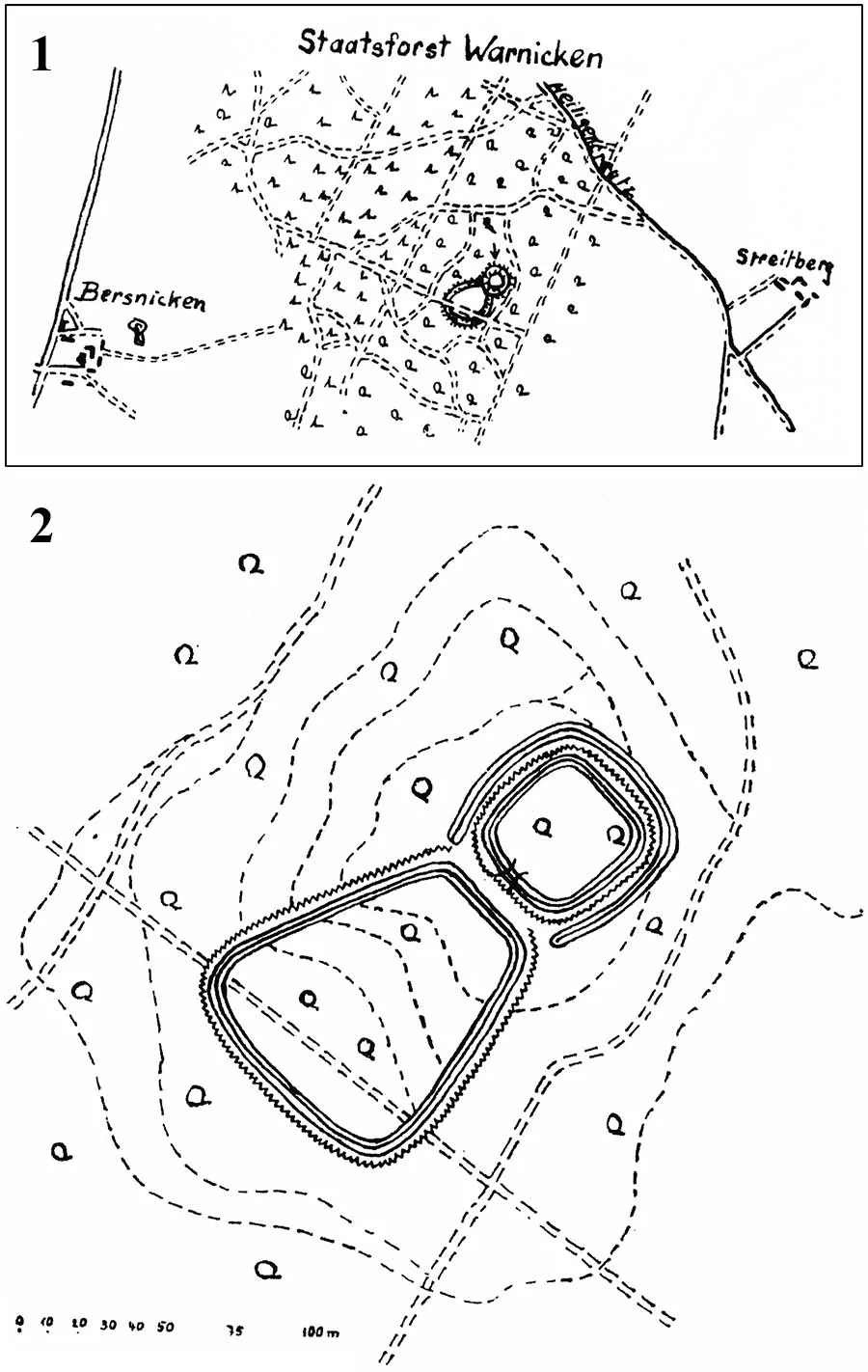 Plan des Burgwalls Klein Hausen