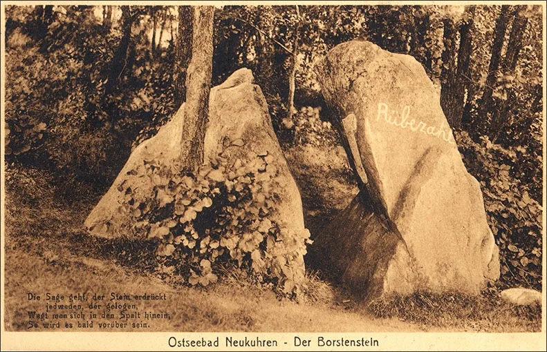 Der Lügenstein auf einer Postkarte