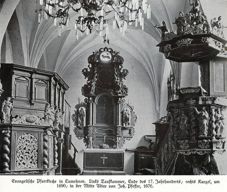 Innenraum der Kirche Kumehnen