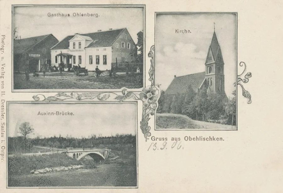 Postkarte aus Obelischken