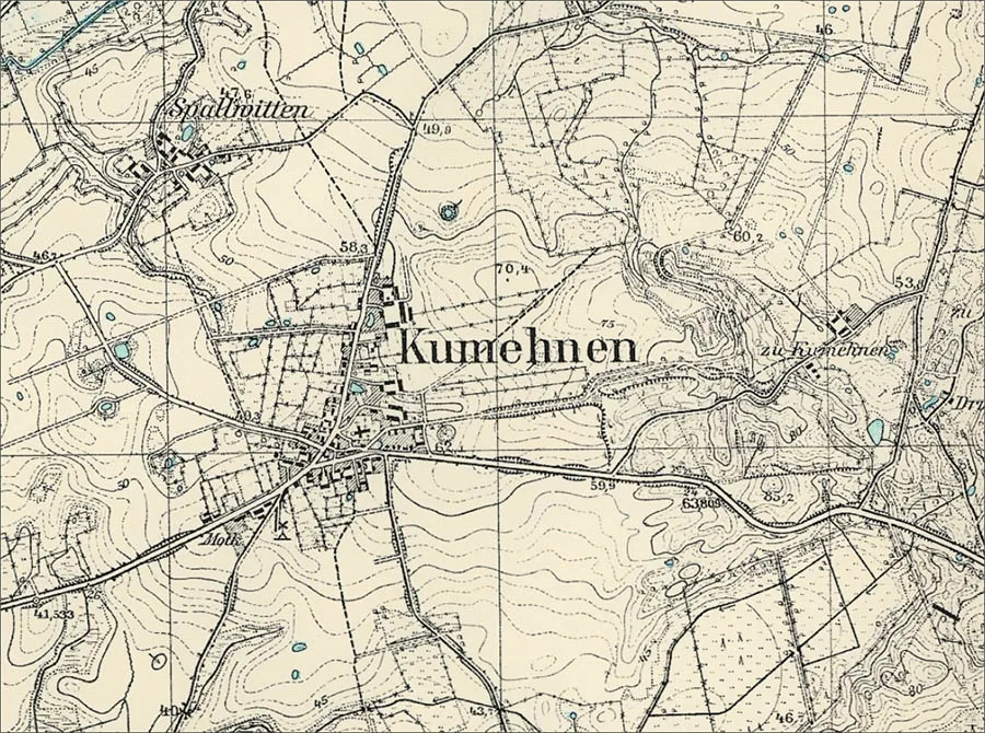 Kumehnen auf einer alten Karte