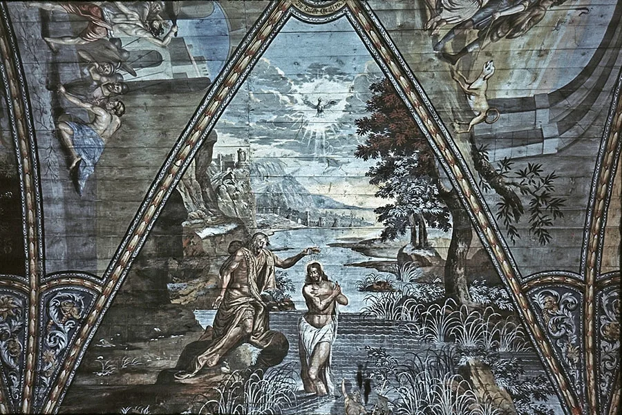 Fragment of the ceiling painting of Neuhausen Church