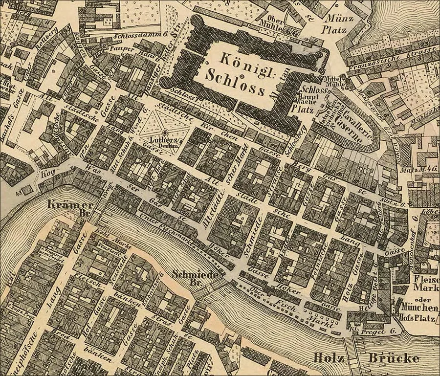 Альтштадт на карте 1860 года