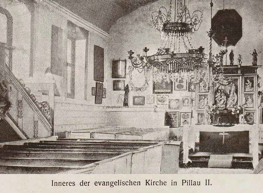 Piliavos evangelikų bažnyčios interjeras