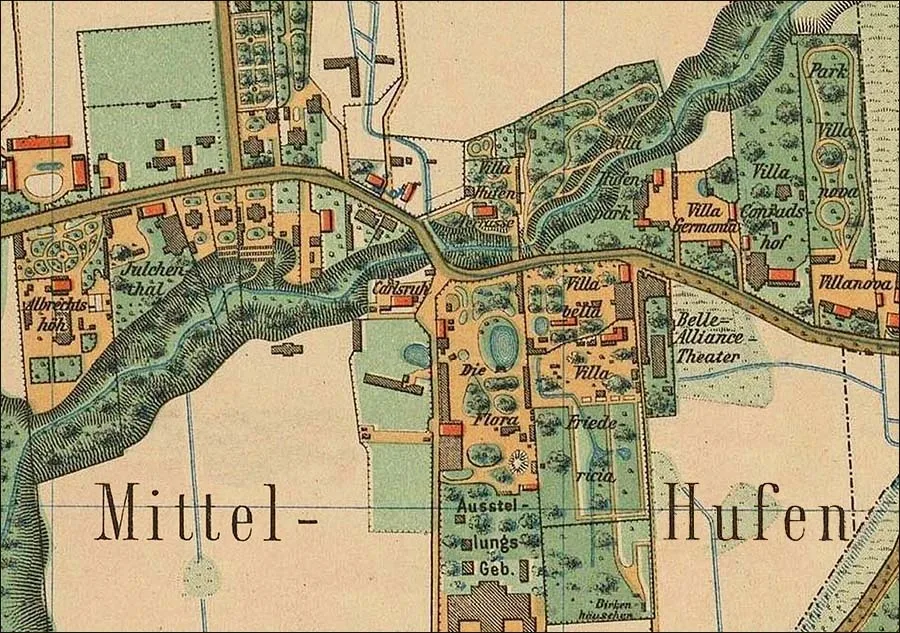 Mittelhufen on the 1895 map
