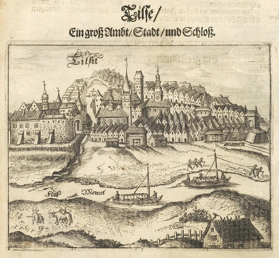 Tilsit in an engraving by Christoph Hartknoch, 17th century