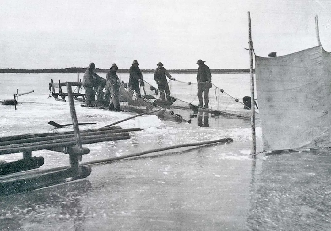 Eisfischerei auf dem Kurischen Haff