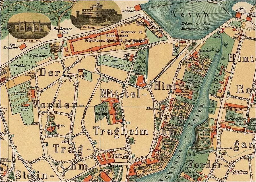 Трагхайм на карте 1885 года