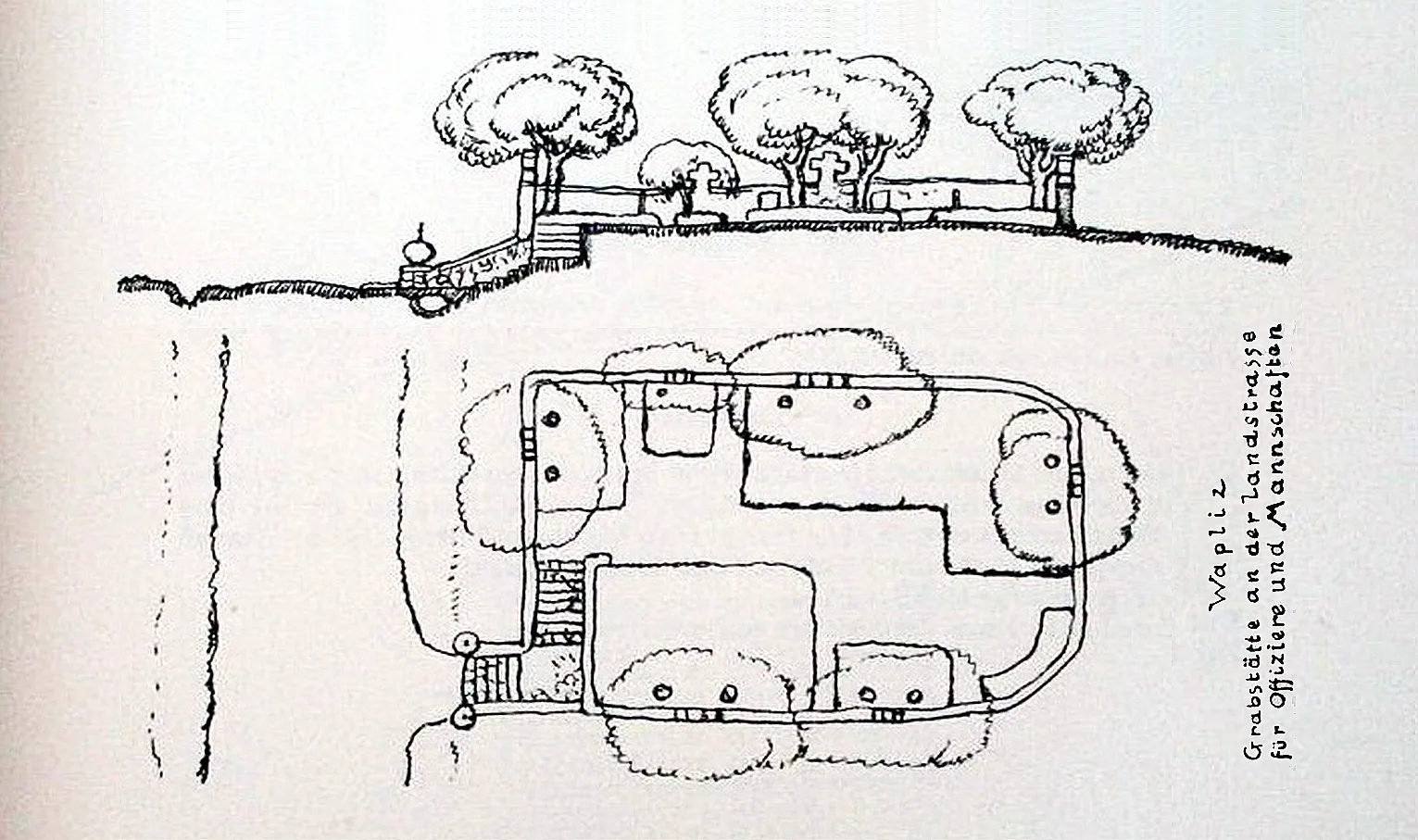 Design for the landscaping of the war cemetery in Waplitz – Kriegergräber (Waplewo, Republic of Poland). Beiträge zu der Frage: wie stellen wir unsere Kriegergräber wurdig erhalten.