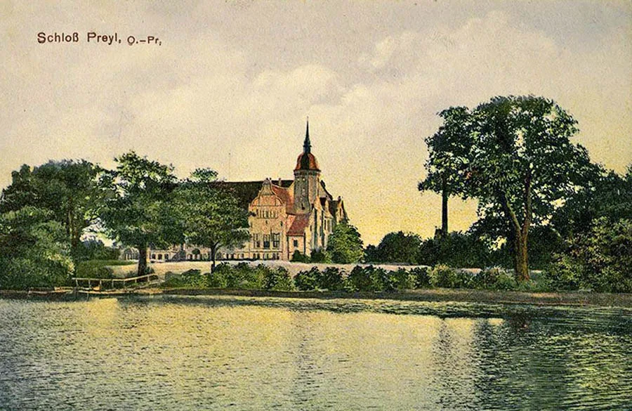 Postcard with a view of Preyl Castle