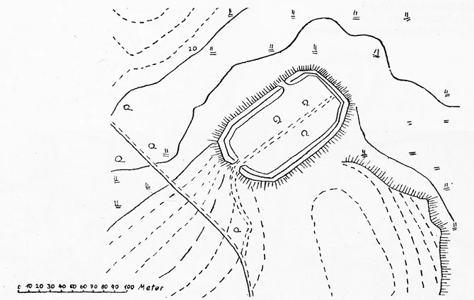 Plan des prußischen Burgwalls Ekritten