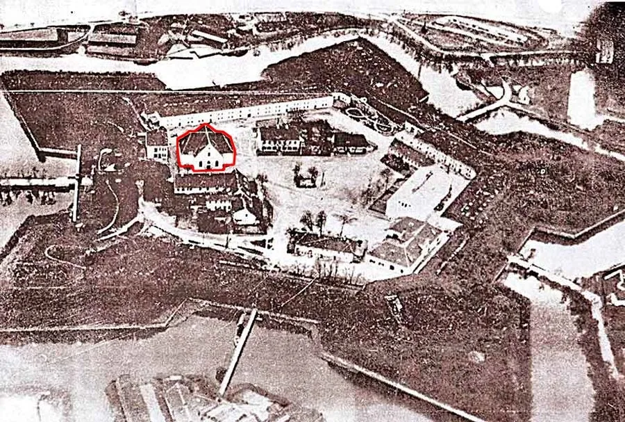 View of the Pillau Citadel from a Zeppelin