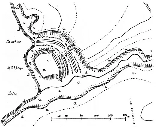 Plan des prußischen Burgwalls Rodmannshöfen