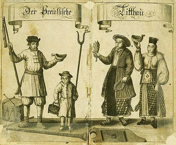 Peasants of Prussian Lithuania, from the book by Theodor Lepner, 1690