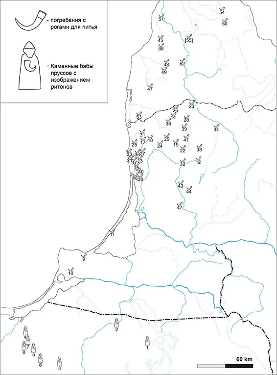 Distribution map of burials