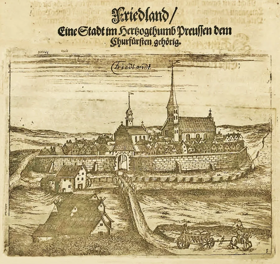 Фридланд на гравюре Кристофа Харткноха, XVII в.