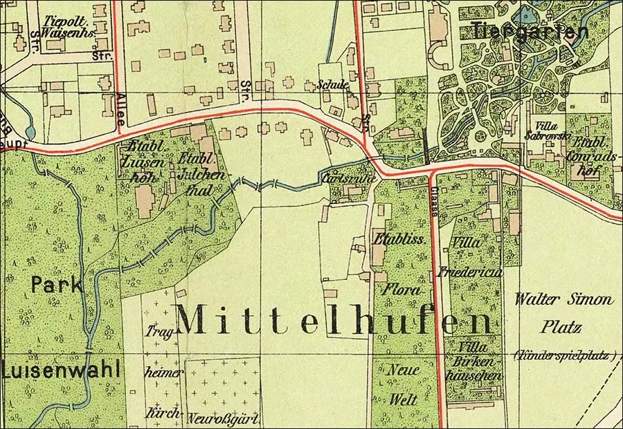 Mittelhufen on the 1901 map