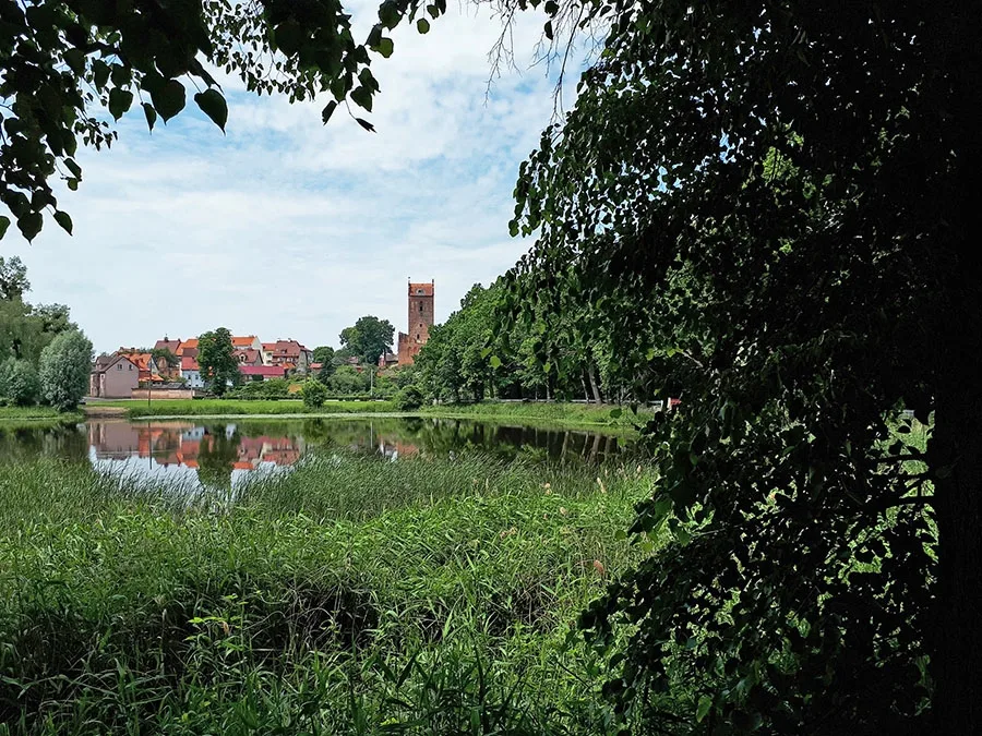 View of Gerdauen across the Banktinsee