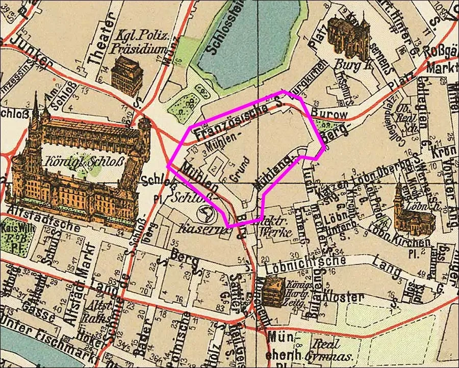 Mühlengrund 1901 metų žemėlapyje
