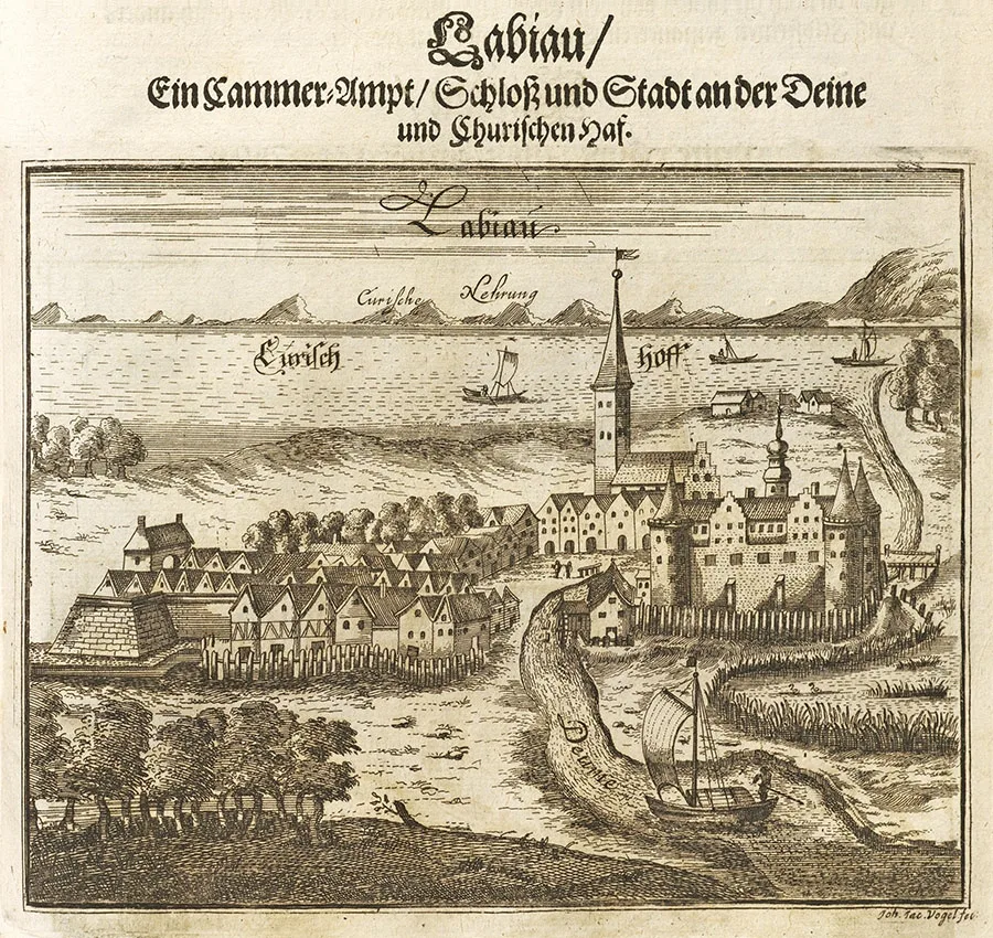 Labiau. Kupferstich von Christoph Hartknoch, 17. Jh.