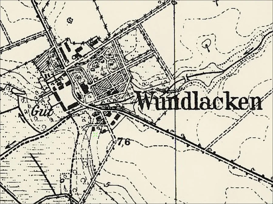 Wundlacken auf der Karte Ostpreußens