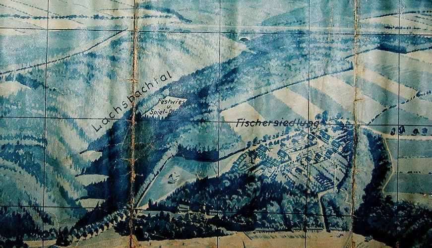 Das Tal des Lachsbachs auf einer Vorkriegskarte