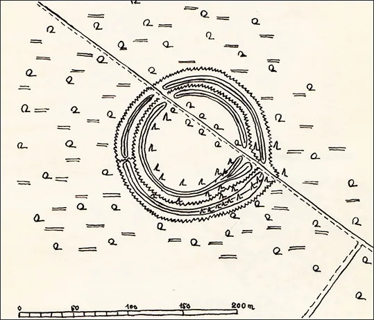 Plan of the Prussian hillfort of Klein Droosden (Schwedenschanze)