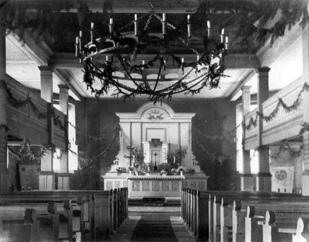 Bilderweitschen evangelikų liuteronų bažnyčios interjeras