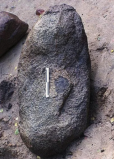 Stone statue from the Poganowo hillfort