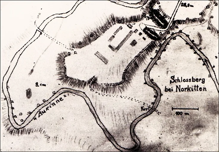 The Prussian hillfort of Warapils-Schlossberg, also known as the hillfort near Norkitten