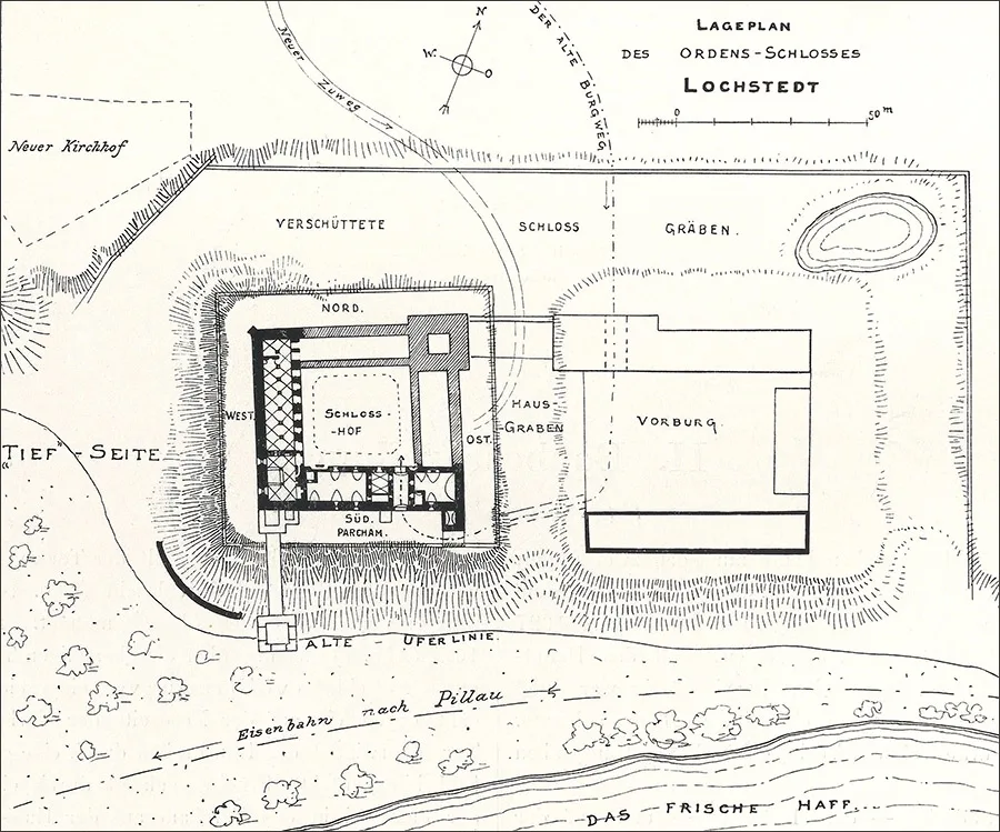 Plan okolicy zamku Lochstädt (1882)