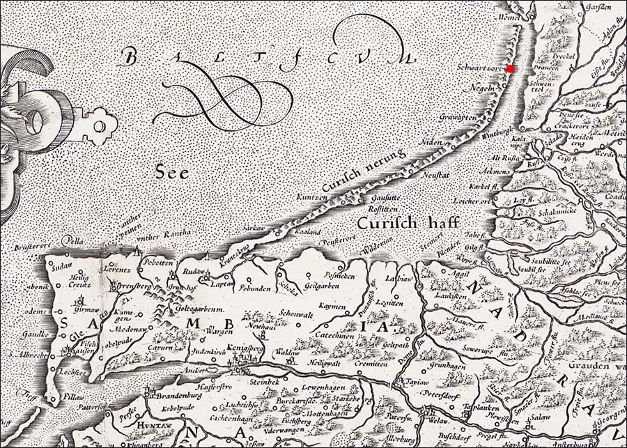 Шварцорт на карте 1628 года